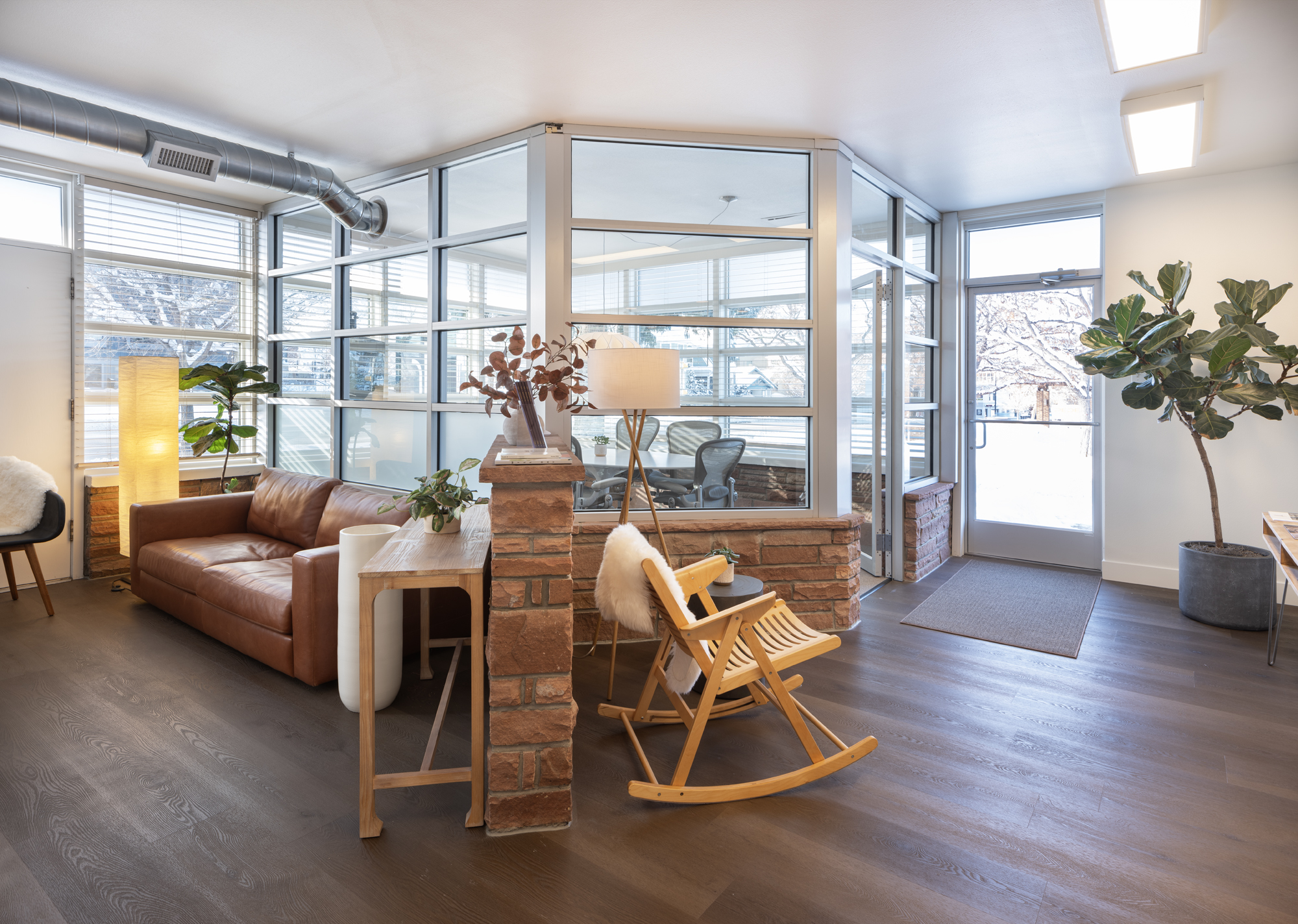 Picture of the entryway of The Acre with a lot of light coming in from the many windows.